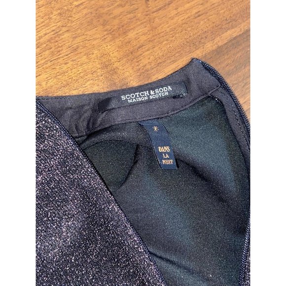 Scotch & Soda Metallic Ruffle Sheath Dress in Black X-Small New women’s cocktail - Picture 8 of 10